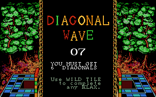 Klax (Atari ST) screenshot: The instructions for a diagonal wave