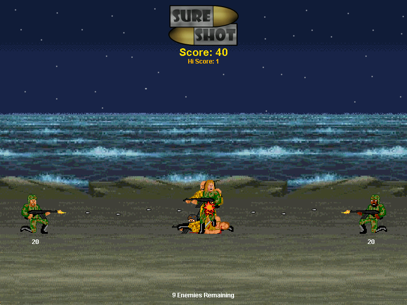 Sure Shot (Windows) screenshot: Reaching the coast. Will our heroes finally be able to leave the islands?