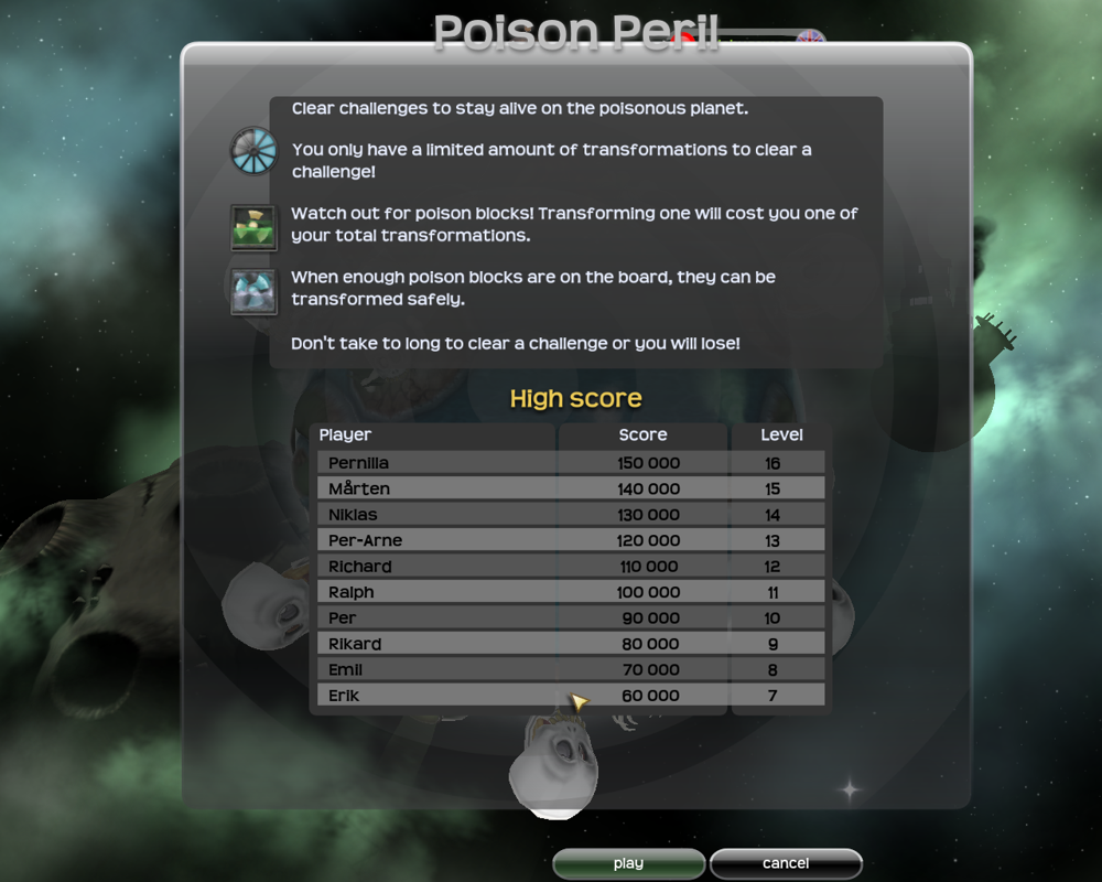 Puzzlegeddon (Windows) screenshot: Poison Peril instructions