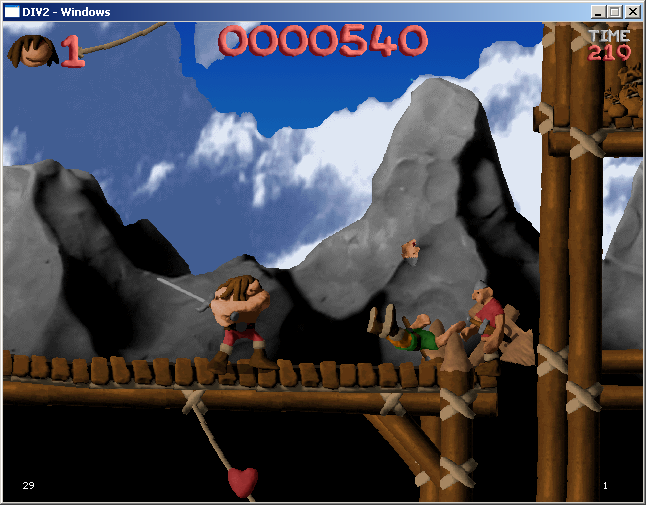 Bert the Barbarian (Windows) screenshot: Use the sword to slash enemies
