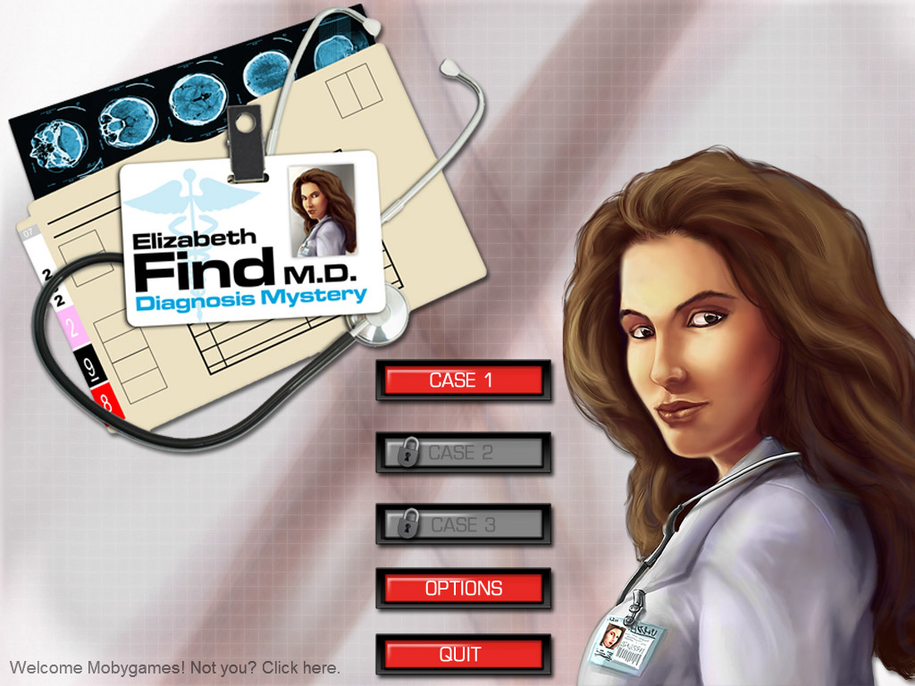 Elizabeth Find M.D.: Diagnosis Mystery (Windows) screenshot: Main menu