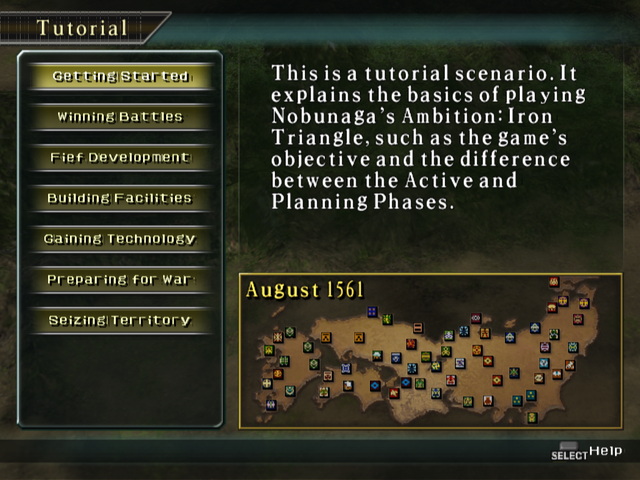 Nobunaga's Ambition: Iron Triangle (PlayStation 2) screenshot: Tutorial