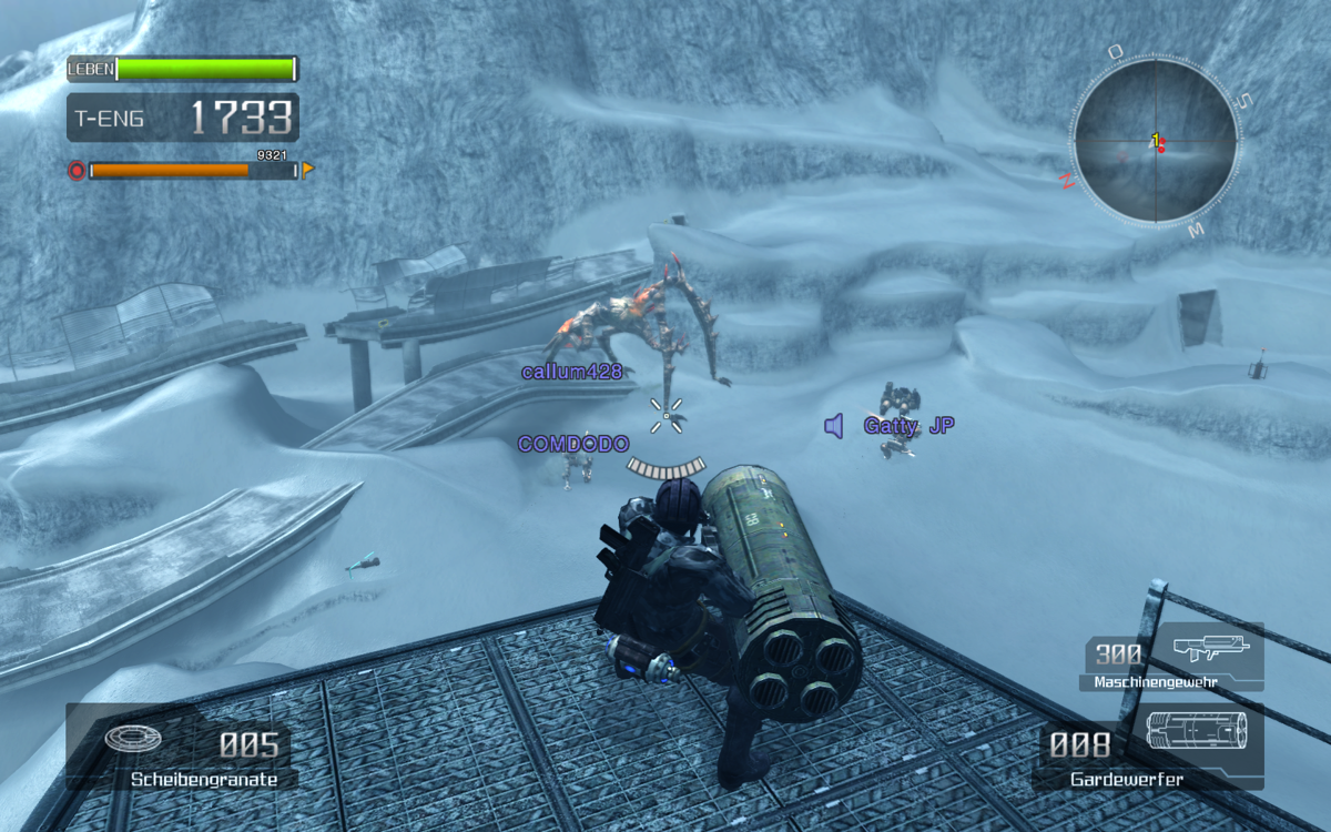 Lost Planet: Extreme Condition - Colonies Edition (Windows) screenshot: The Colonies Edition also features new VS-weapons like this rocket pod.