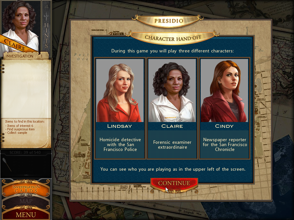 James Patterson: Women's Murder Club - A Darker Shade of Grey (Windows) screenshot: Characters