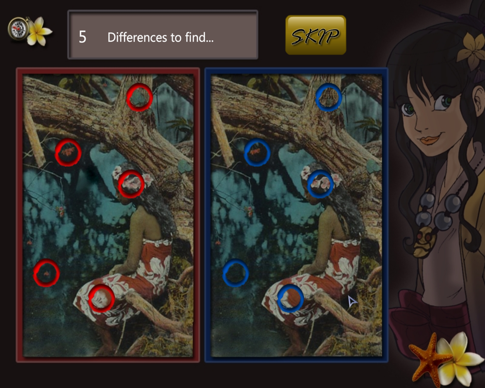 Tahiti Hidden Pearls (Windows) screenshot: Spot-the-differences game
