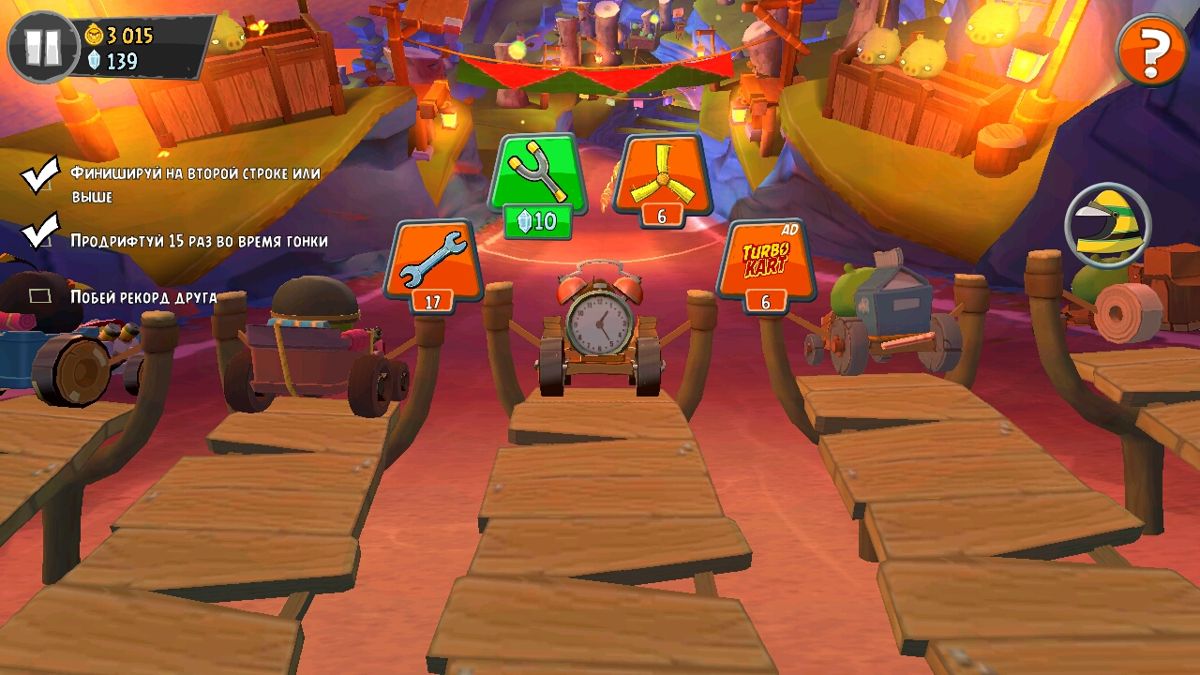 Angry Birds: Go! (Android) screenshot: Starting a race