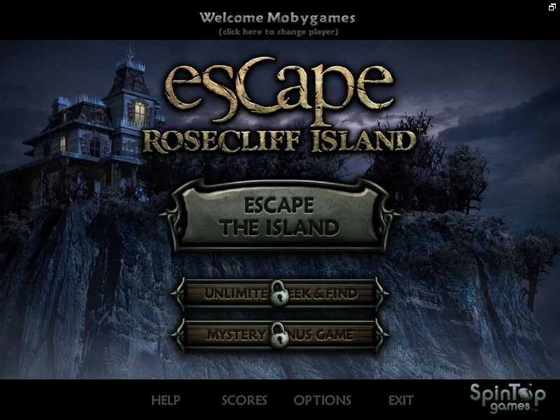 Escape Rosecliff Island (Windows) screenshot: Main menu