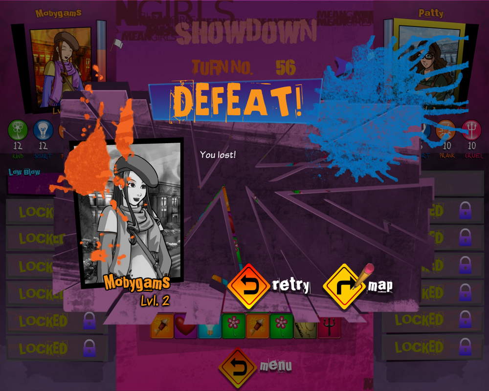 Mean Girls: High School Showdown (Windows) screenshot: Defeat!