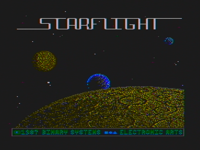 Starflight (DOS) screenshot: Title screen (CGA with composite monitor)