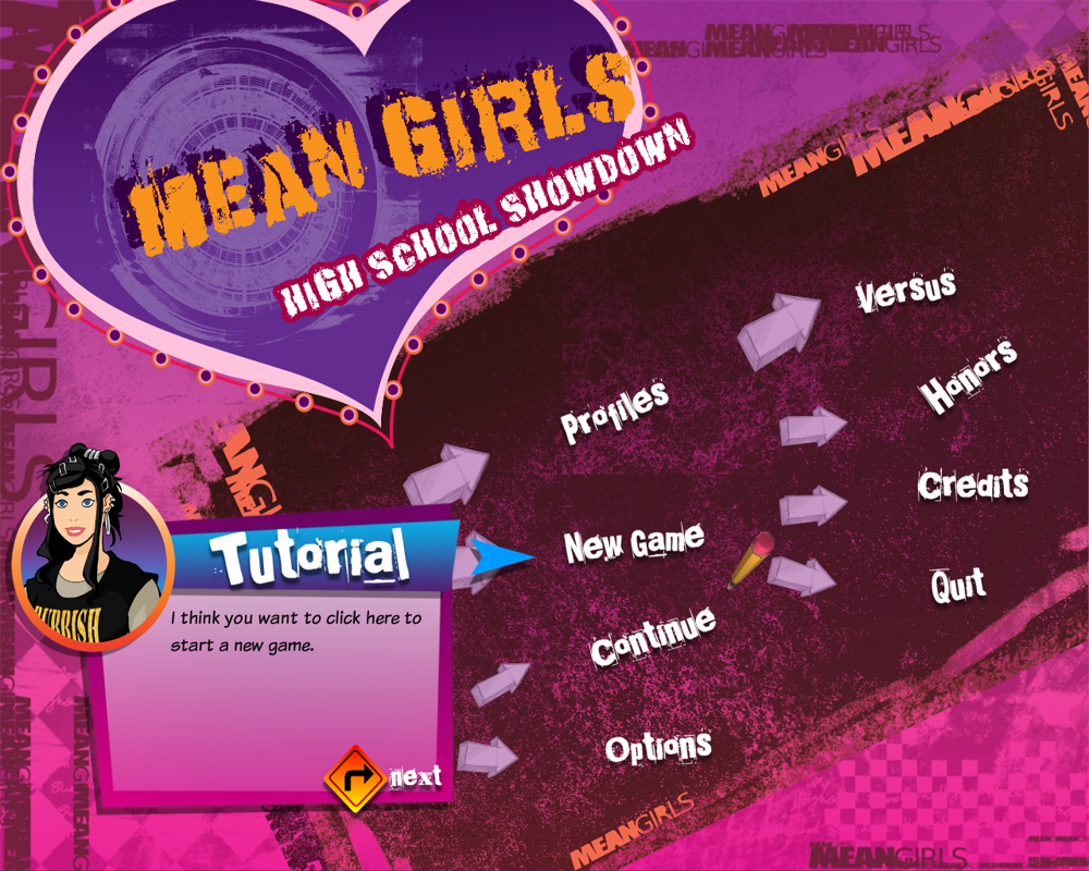 Mean Girls: High School Showdown (Windows) screenshot: Main menu