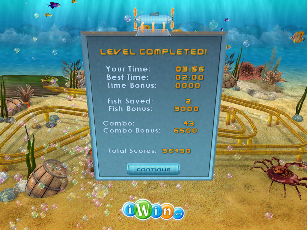 Secrets of Six Seas (Windows) screenshot: Level statistics