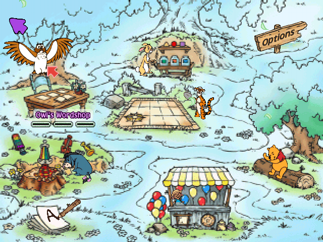 Disney's Winnie the Pooh: Kindergarten (PlayStation) screenshot: Map