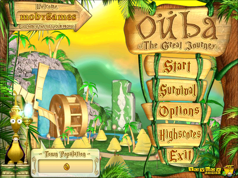 Oüba: The Great Journey (Windows) screenshot: Main menu