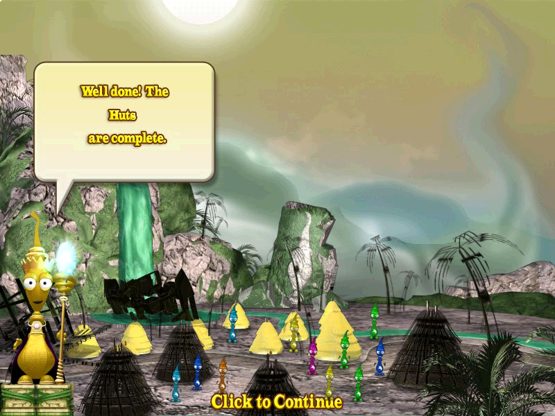 Oüba: The Great Journey (Windows) screenshot: Huts complete