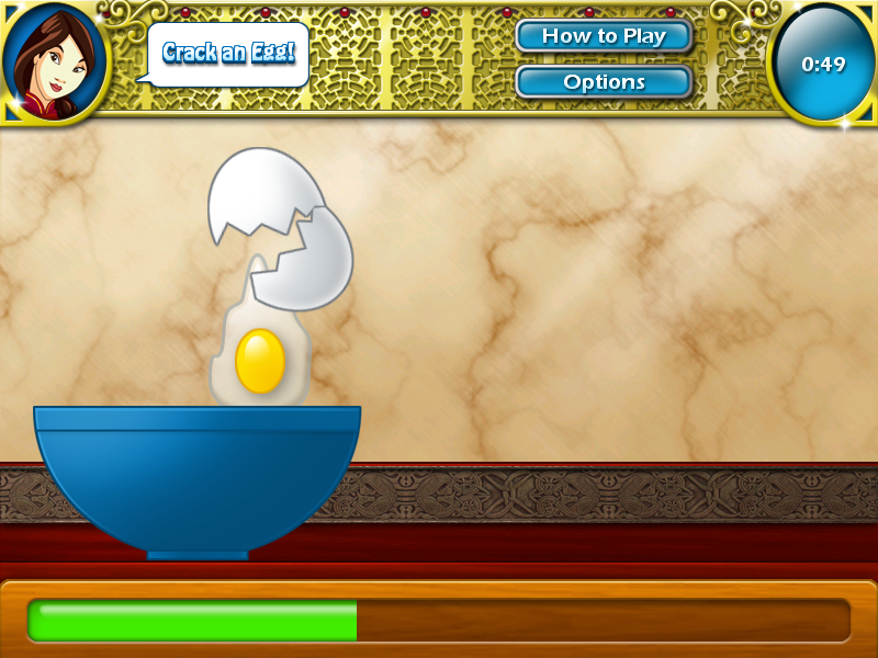 Cooking Academy 2: World Cuisine (Windows) screenshot: Crack an egg!