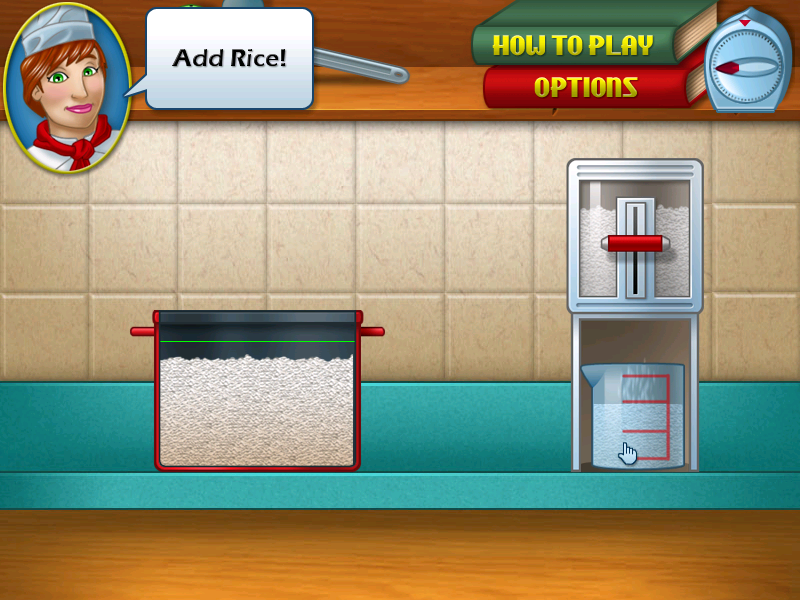 Cooking Academy (Windows) screenshot: Add rice!