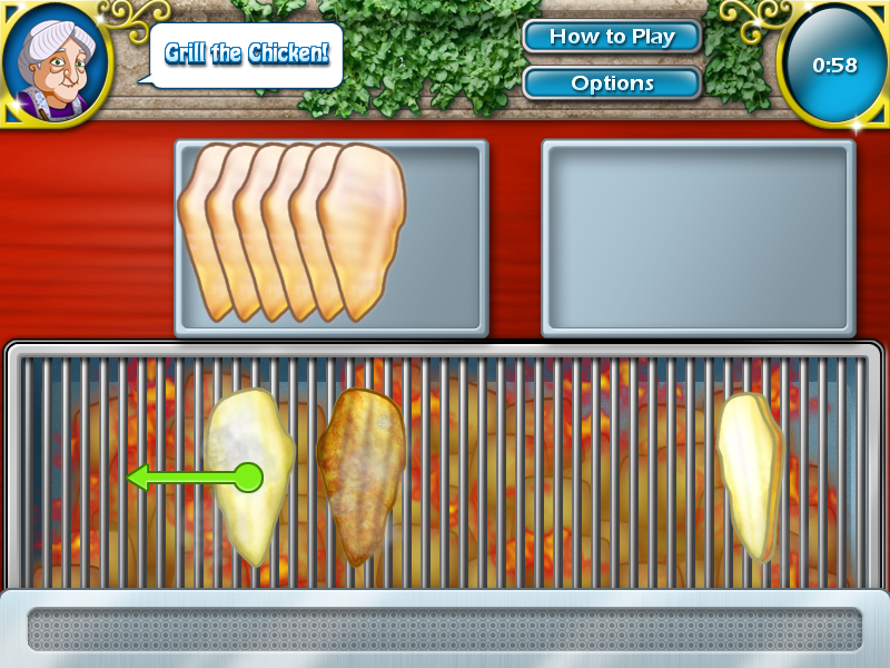Cooking Academy 2: World Cuisine (Windows) screenshot: Grill the chicken!