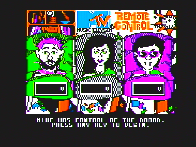 Remote Control (Apple II) screenshot: Here are the players; beginning the game
