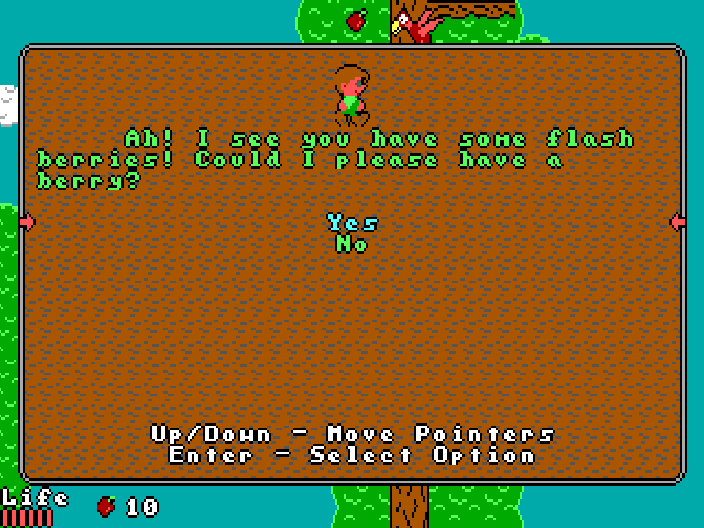 ElfLand (Windows) screenshot: A request from a villager, a very mild mini-quest.