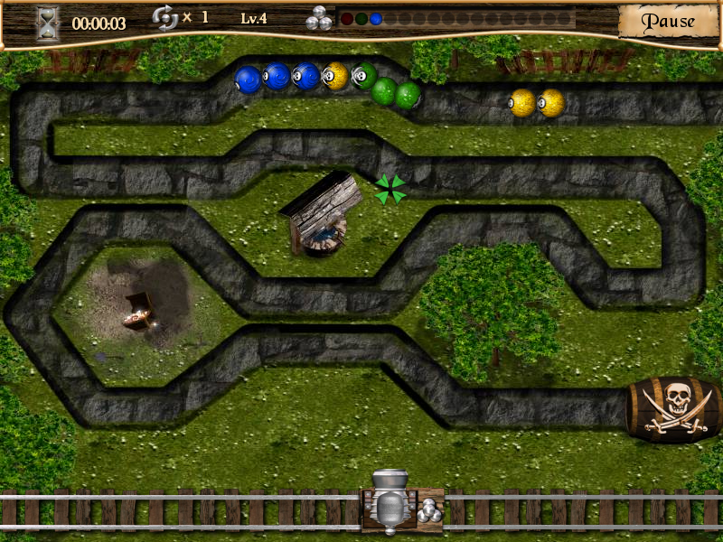 Pirate Poppers (Windows) screenshot: Puzzle mode level 4
