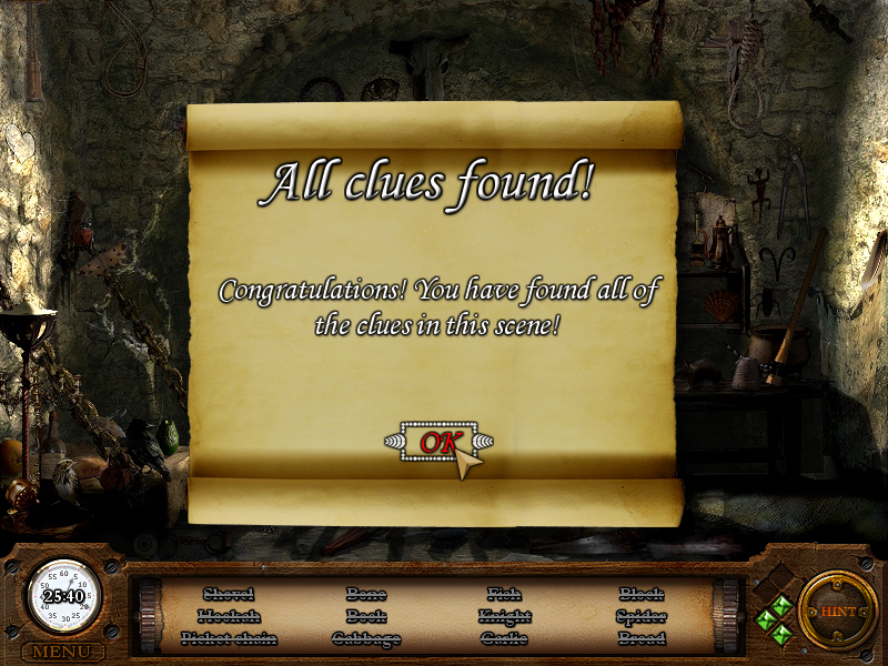 The Count of Monte Cristo (Windows) screenshot: All clues found!