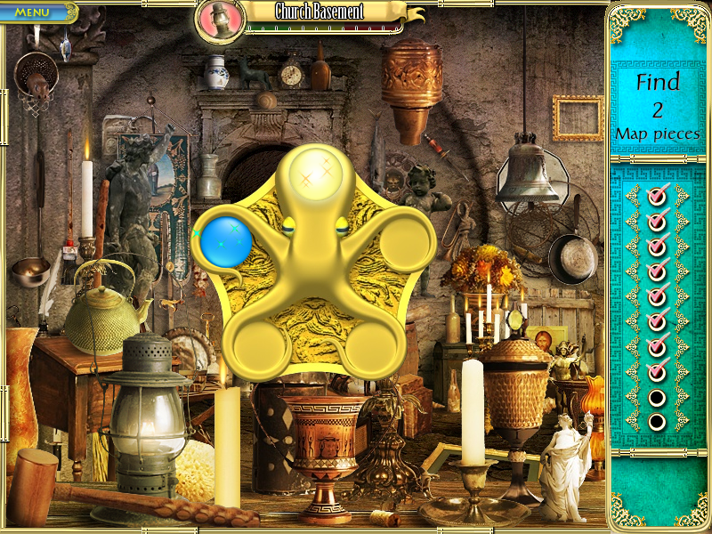 Neptune's Secret (Windows) screenshot: The amulet is the hint system