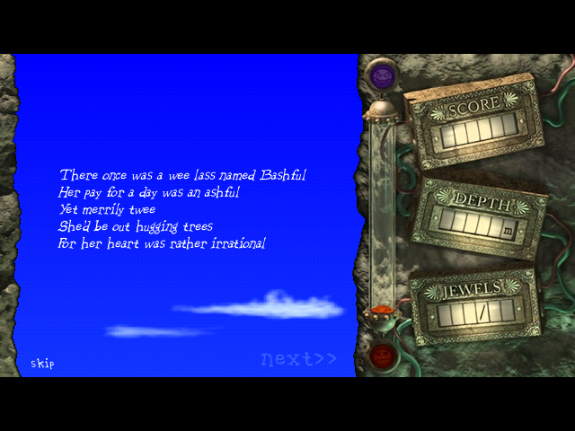 Shroomz: The Quest for Puppy (Windows) screenshot: Poem, first strophe