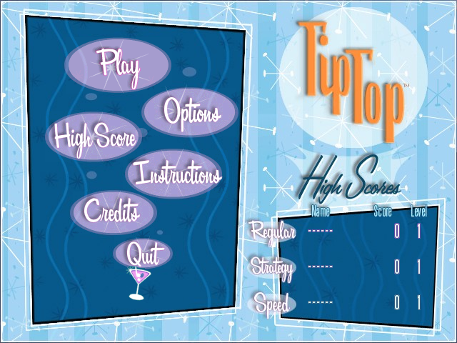 TipTop (Windows) screenshot: Main menu