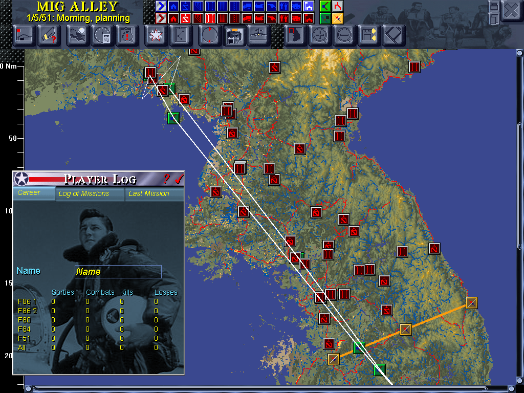 Mig Alley (Windows) screenshot: Mission Planner