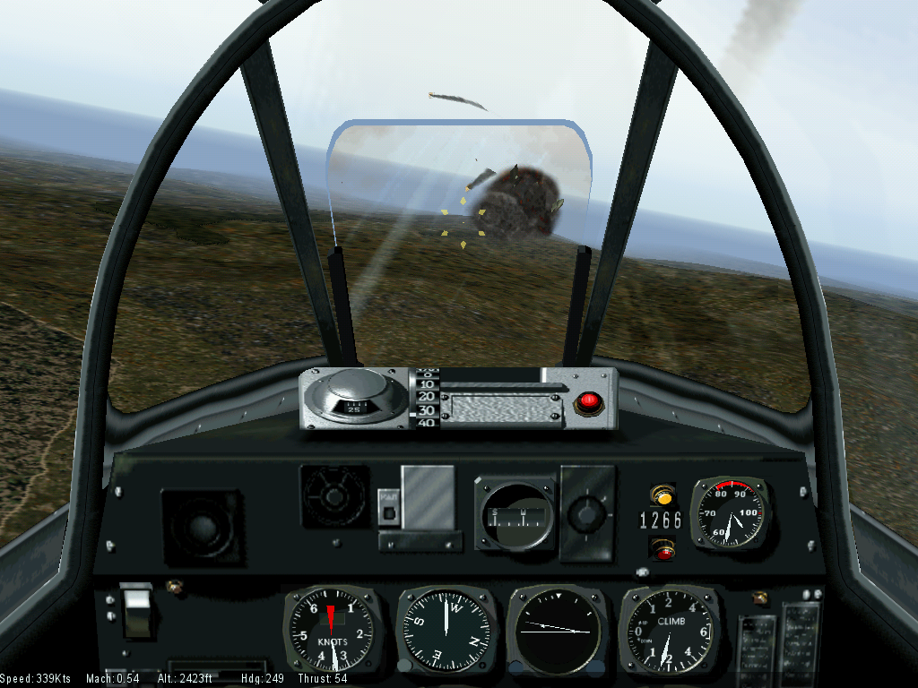 Mig Alley (Windows) screenshot: Scratch one MiG!
