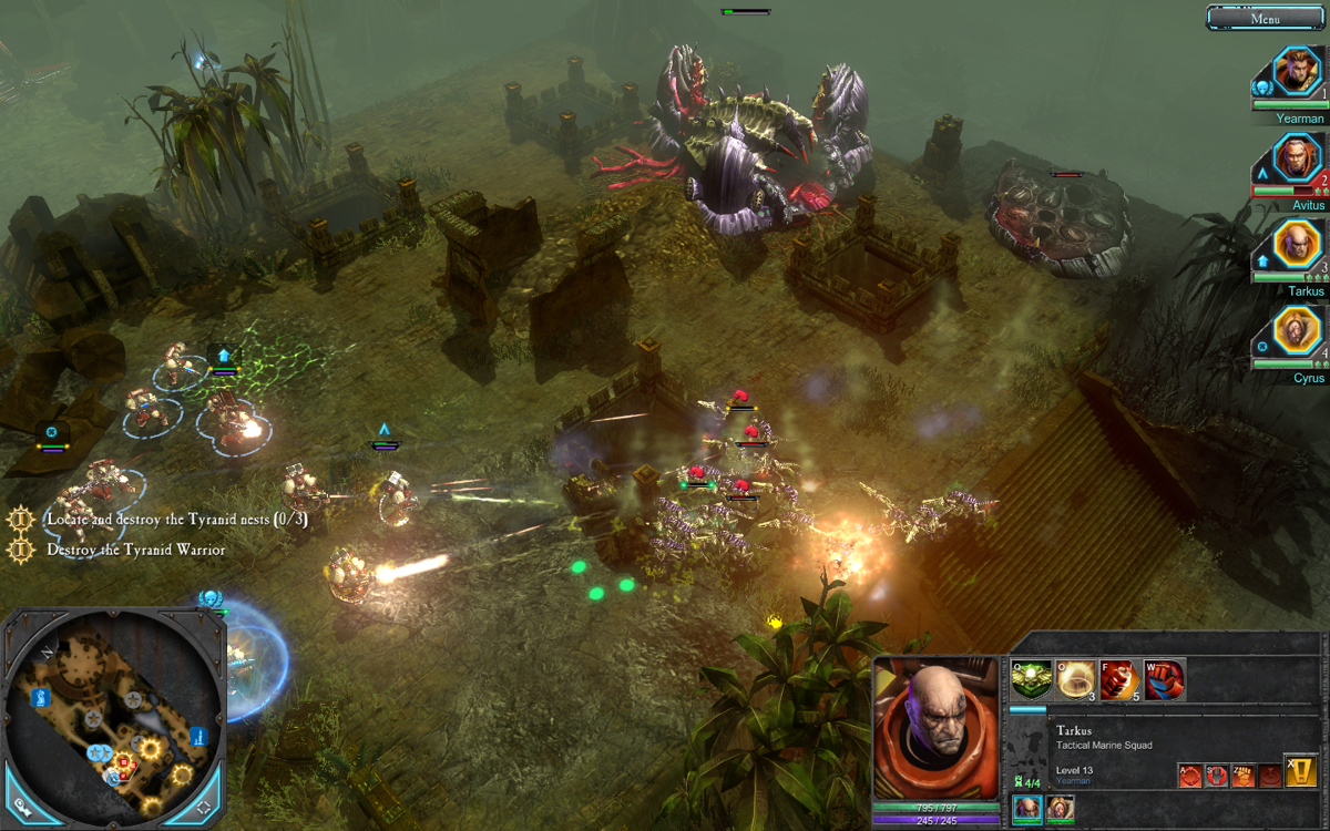 Warhammer 40,000: Dawn of War II (Windows) screenshot: We must destroy the nests or more Tyranids will appear.