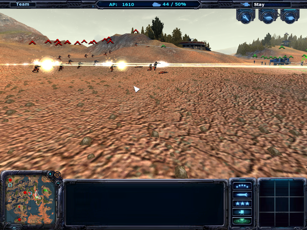 Ground Control II: Operation Exodus (Windows) screenshot: But they do not succeed. Notice the little rocks on the ground