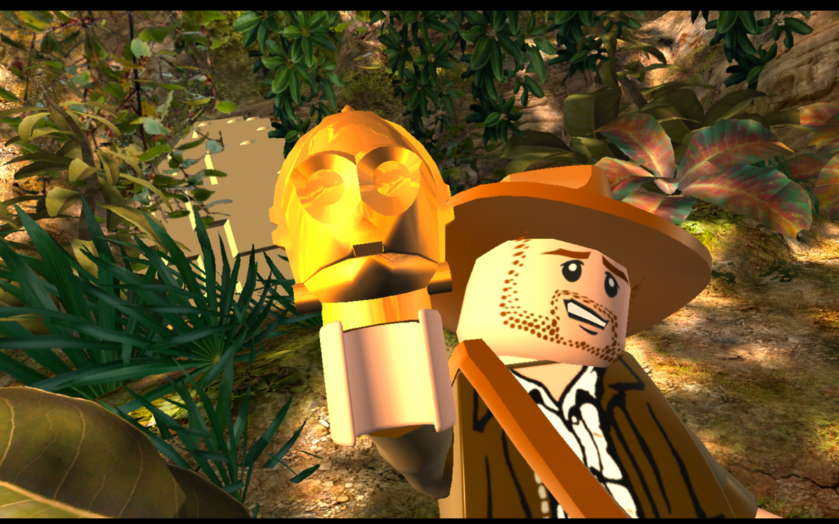 LEGO Indiana Jones: The Original Adventures (Macintosh) screenshot: Spot the cunningly-hidden Star Wars reference