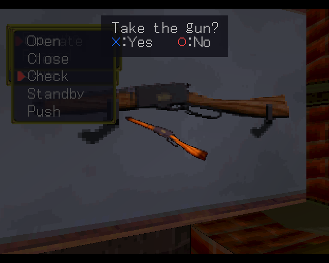 The Note (PlayStation) screenshot: This shotgun will be mandatory since the mansion is filled with deadly creatures.