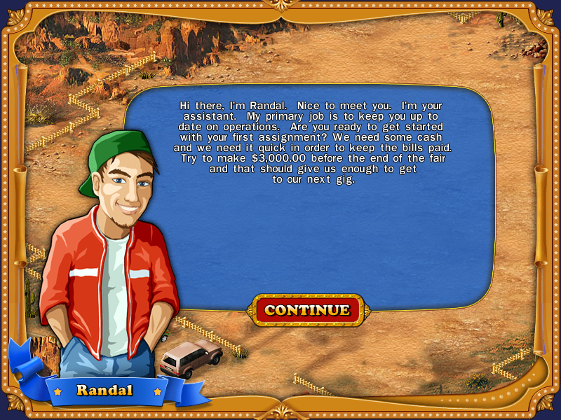County Fair (Windows) screenshot: Randal, the tutorial character