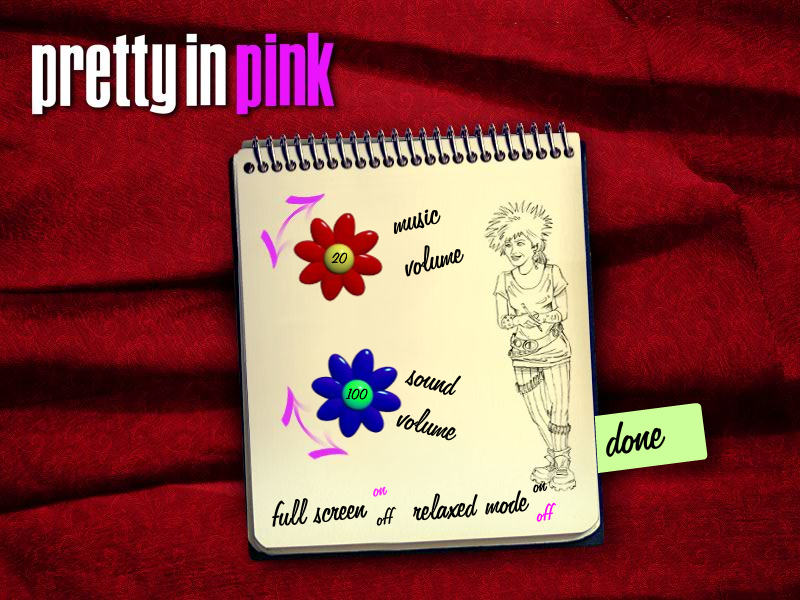 Pretty in Pink (Windows) screenshot: Game options