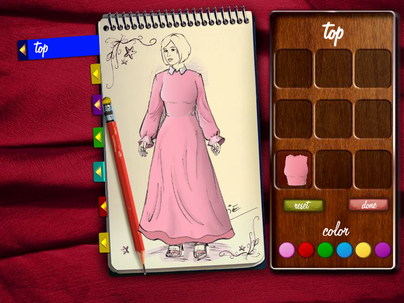 Pretty in Pink (Windows) screenshot: Painting a dress.