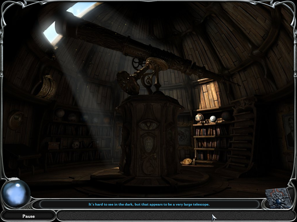 Dream Chronicles: The Chosen Child (Windows) screenshot: Darkened telescope room