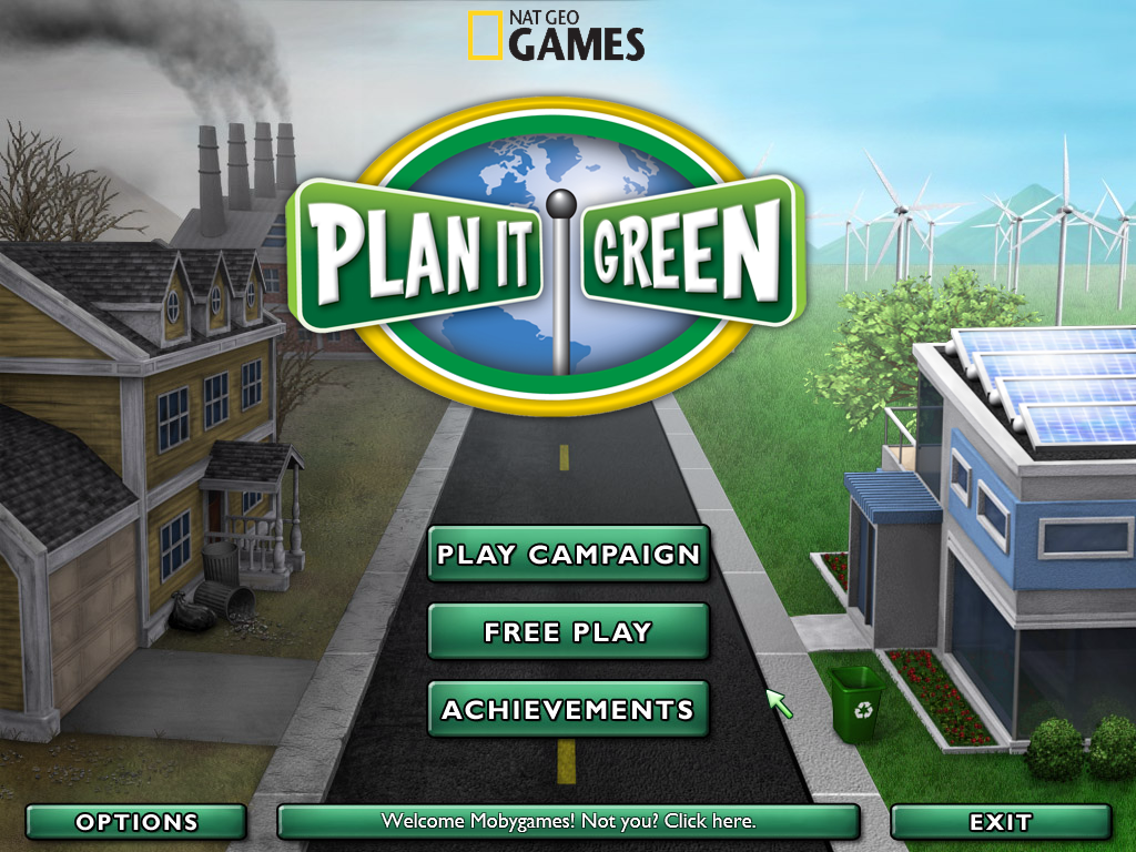 Plan It Green (Windows) screenshot: Main menu
