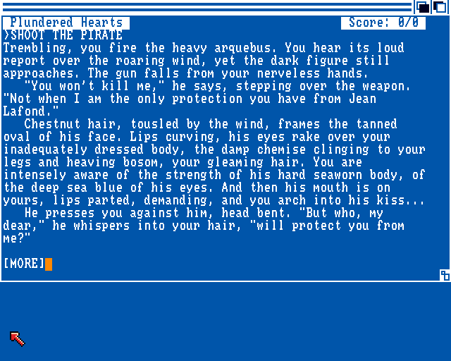 Plundered Hearts (Amiga) screenshot: Opening story
