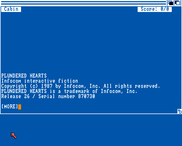Plundered Hearts (Amiga) screenshot: Title screen