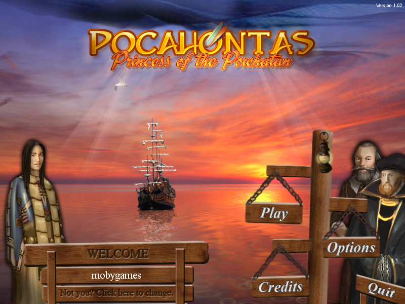 Pocahontas: Princess of the Powhatan (Windows) screenshot: Main menu