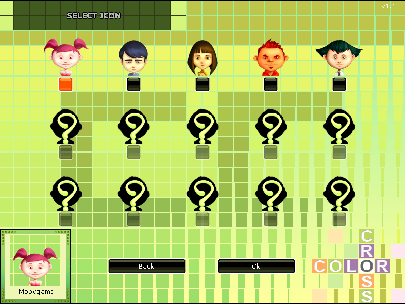 Color Cross (Windows) screenshot: Avatar selection