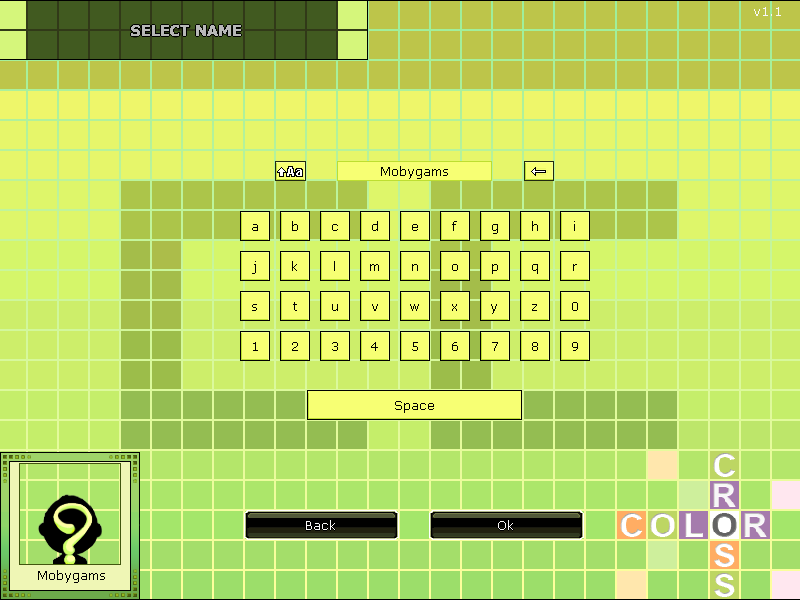 Color Cross (Windows) screenshot: Name input