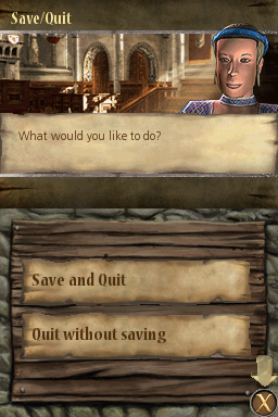 The Guild DS (Nintendo DS) screenshot: Save/Quit