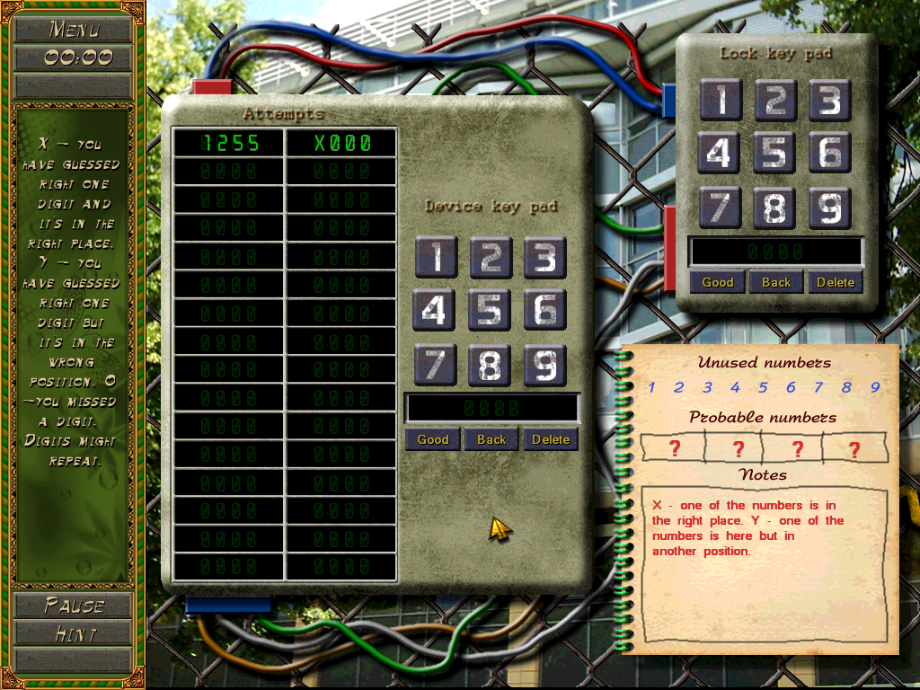 Jessica: Secret of the Caribbean (Windows) screenshot: <moby game="Codebreaker">Mastermind</moby> mini-game