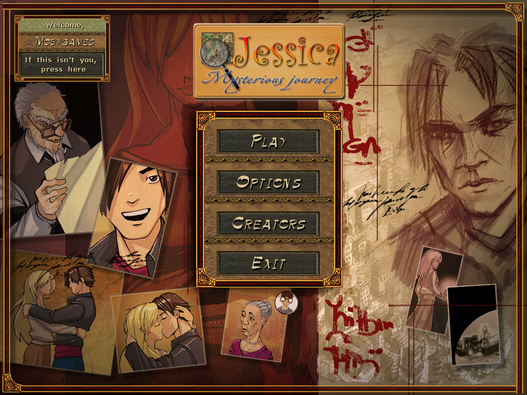 Jessica: Mysterious Journey (Windows) screenshot: Main menu