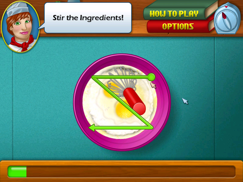 Cooking Academy (Windows) screenshot: Stir the ingredients!