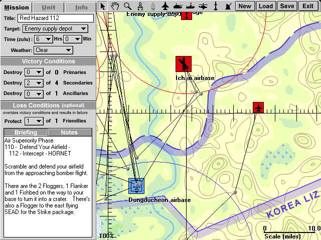 F/A-18 Precision Strike Fighter (Windows) screenshot: The mission editor