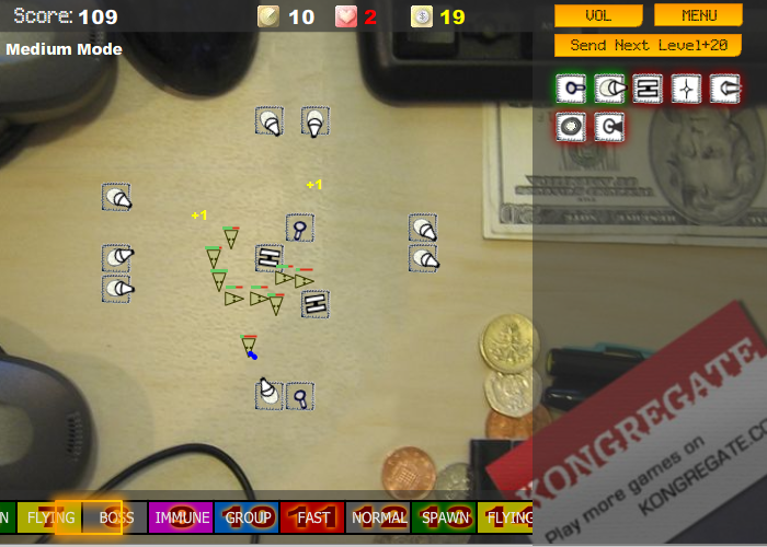 Screenshot of Desktop Tower Defense (Browser, 2007) MobyGames